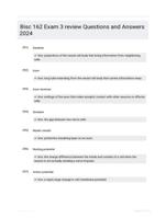 Bisc 162 Exam 3 review Questions and Answers 2024