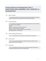 Human Resource Development Test 2 QUESTIONS AND ANSWERS 100% VERIFIED A+ GUARANTEED