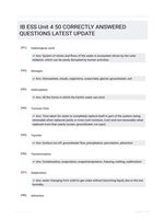 IB ESS Unit 4 50 CORRECTLY ANSWERED QUESTIONS LATEST UPDATE