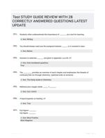 Test STUDY GUIDE REVIEW WITH 28 CORRECTLY ANSWERED QUESTIONS LATEST UPDATE