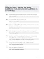 Millwright Level 4 practice test review |144 Questions| With Correct Answers.
