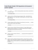 Code Study Guide (143 Questions & Answers) Latest Update.