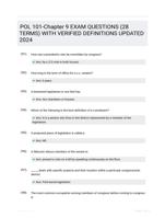 POL 101-Chapter 9 EXAM QUESTIONS (28 TERMS) WITH VERIFIED DEFINITIONS UPDATED 2024