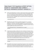 Stats Exam 2 101 Questions LATEST  ACTUAL EXAM 57+ QUESTIONS AND CORRECT DETAILED ANSWERS  |ALREADY GRADED A+