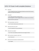 CSTU 101-Exam 4 with complete Solutions