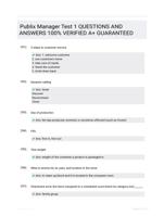 Publix Manager Test 1 QUESTIONS AND ANSWERS 100% VERIFIED A+ GUARANTEED