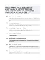 NUR 215 EXAM 2  ACTUAL EXAM 108 QUESTIONS AND CORRECT DETAILED ANSWERS WITH RATIONALES (VERIFIED ANSWERS) |ALREADY GRADED A+