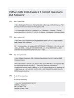 Patho NURS 3366 Exam 3 1 Correct Questions and Answers!