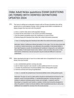 Older Adult Nclex questions EXAM QUESTIONS (45 TERMS) WITH VERIFIED DEFINITIONS UPDATED 2024