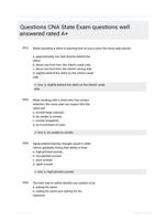 Questions CNA State Exam questions well answered rated A+
