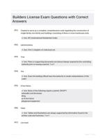 Builders License Exam Questions with Correct Answers