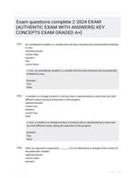 Exam questions complete 2 2024 EXAM (AUTHENTIC EXAM WITH ANSWERS) KEY CONCEPTS EXAM GRADED A+]