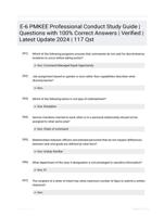 E-6 PMKEE Professional Conduct Study Guide | Questions with 100% Correct Answers | Verified | Latest Update 2024 | 117 Qst
