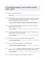 AZ Certified Caregiver Exam Practice (Latest 2024 / 2025 )