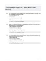 Ambulatory Care Nurse Certification Exam (ANCC)