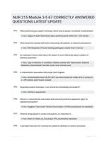 NUR 215 Module 3-5 67 CORRECTLY ANSWERED QUESTIONS LATEST UPDATE