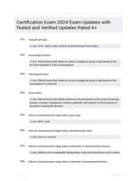 Certification Exam 2024 Exam Updates with Tested and Verified Updates Rated A+