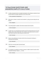 10 final EXAM QUESTIONS AND  ANSWERSCOMPLETE SOLUTIONS