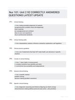 Nur 101: Unit 2 92 CORRECTLY ANSWERED QUESTIONS LATEST UPDATE
