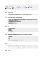 NUR 101 Exam 1 Review with Complete Answers- 2024