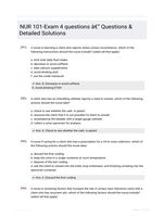 NUR 101-Exam 4 questions - Questions & Detailed Solutions