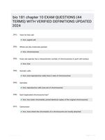 bio 181 chapter 10 EXAM QUESTIONS (44 TERMS) WITH VERIFIED DEFINITIONS UPDATED 2024
