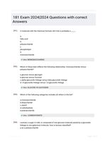181 Exam 2024|2024 Questions with correct Answers