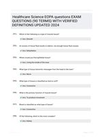Healthcare Science EOPA questions EXAM QUESTIONS (90 TERMS) WITH VERIFIED DEFINITIONS UPDATED 2024