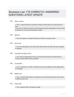 Business Law 170 CORRECTLY ANSWERED QUESTIONS LATEST UPDATE