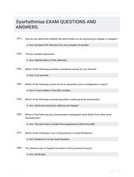 Dysrhythmias EXAM QUESTIONS AND ANSWERS.