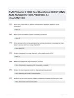 TMO Volume 2 CDC Test Questions QUESTIONS AND ANSWERS 100% VERIFIED A+ GUARANTEED