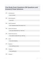 Cna Study Exam Questions (98 Questions and Answers) Great Solutions