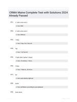 CRMA Maine Complete Test with Solutions 2024 Already Passed