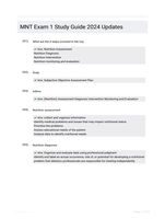 MNT Exam 1 Study Guide 2024 Updates