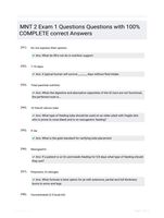 MNT 2 Exam 1 Questions Questions with 100% COMPLETE correct Answers