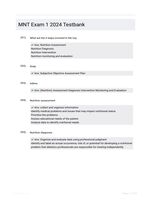 MNT Exam 1 2024 Testbank
