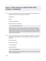 Exam 1 Study Questions (QUESTIONS AND CORRECT  ANSWERS)