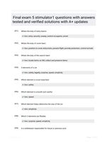 Final exam 5 stimulator1 questions with answers tested and verified solutions with A+ updates