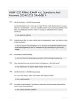 HUM1020 FINAL EXAM irsc Questions And Answers 2024/2025 GRADED A