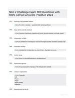 NAS 2 Challenge Exam TCC Questions with 100% Correct Answers | Verified 2024