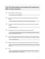 Test #3 Intermediate Accounting |40 Questions| With Correct Answers.
