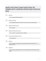 NURS 5335 EENT EXAM QUESTIONS (30 TERMS) WITH VERIFIED DEFINITIONS UPDATED 2024