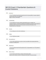 NR 222 Exam 2 Chamberlain Questions & Correct Solutions