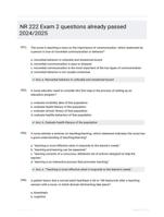 NR 222 Exam 2 questions already passed 2024/2025