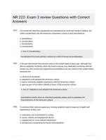 NR 222- Exam 2 review Questions with Correct Answers