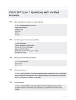POLS 207 Exam 1 Questions With Verified  Answers