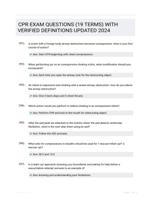 CPR EXAM QUESTIONS (19 TERMS) WITH VERIFIED DEFINITIONS UPDATED 2024