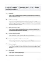 CPH 1600 Exam 1 :) Review with 100% Correct Verified Answers