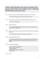 Public Health Biology and Human Disease Risk EXAM QUESTIONS (100 TERMS) WITH VERIFIED DEFINITIONS UPDATED 2024