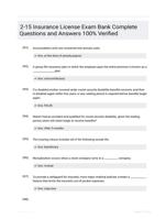 2-15 Insurance License Exam Bank Complete Questions and Answers 100% Verified